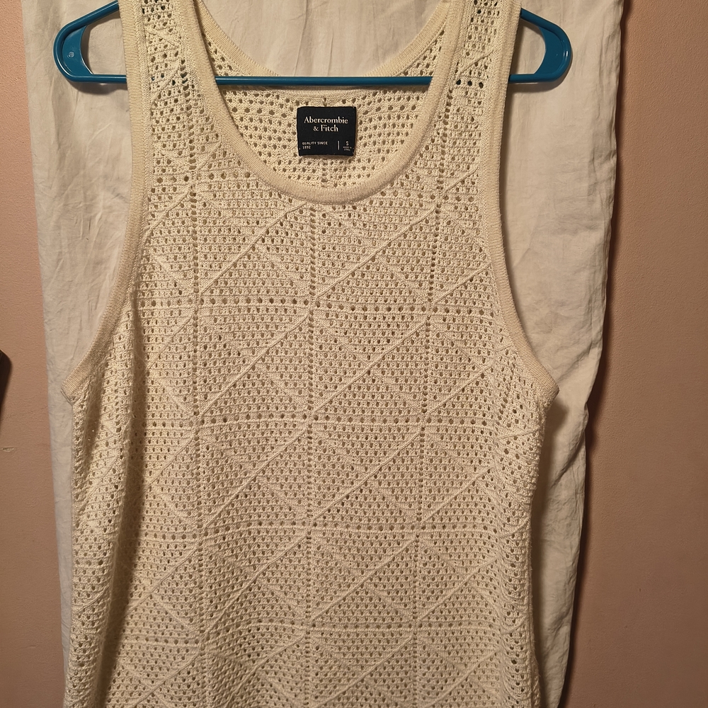 Abercrombie & Fitch Cream Crochet Tank Top